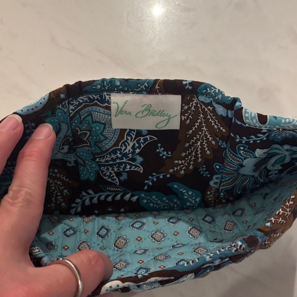 Retired Vera Bradley Pattern Teal and Brown Floral Wallet - Picture 4 of 4